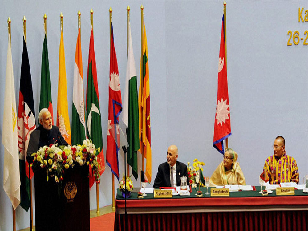 Prime Minister Narendra Modi addressing the inaugural session of 18th SAARC Summit in Kathmandu. PTI file photo