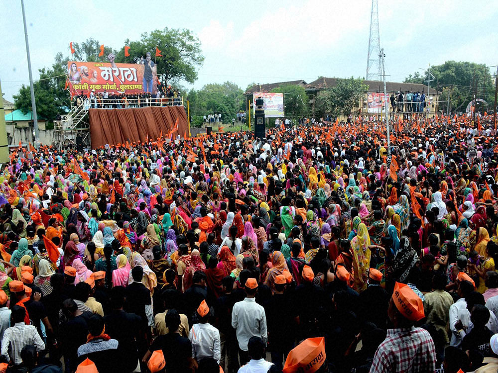 The cartoon has come at a time when the Maratha community has been organising rallies all around the state to express outrage over the rape and murder of a girl from the community at Kopardi and press their various demands including quota in education and job. PTI file photo