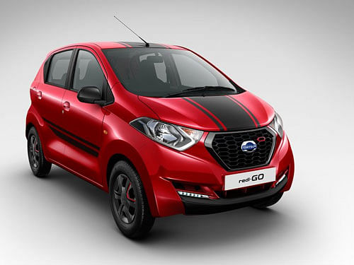 The new variant, which comes with various additional features like rear parking sensor and black interiors, will be available for sale during the festive season. Image courtesy DatsunIndia/ Twitter.
