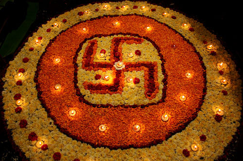 Fervour: Use lamps, lights, symbols of 'om' and swastika around the house to symbolise power and divine knowledge.