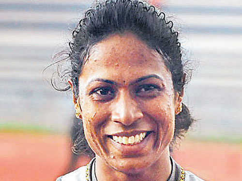 Jyothi, winner of the 100M title on the second day, triumphed in the 200M and anchored the Karnataka quartet to victory in the 4x100M relay on the final day. File photo.