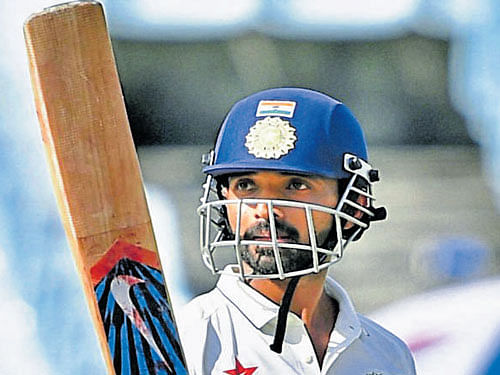 rock solid Ajinkya Rahane saved India from early collapse with a timely 77 on Friday. pti