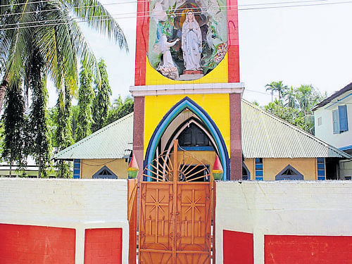 The outside view of the century-old Church in Bondashil.