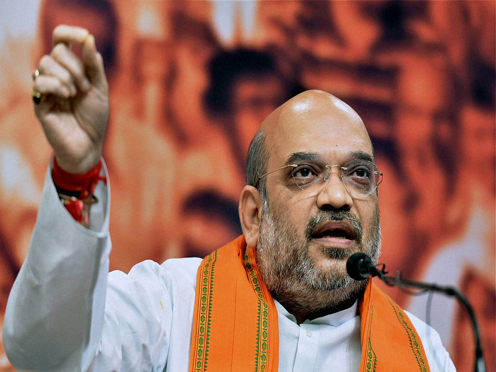 Urging parties not to politicise the issue of surgical strikes, BJP President Amit Shah also lashed out at Delhi Chief Minister Arvind Kejriwal saying he was the first among the 'anti-India' leaders to raise questions on the army's action. PTI photo