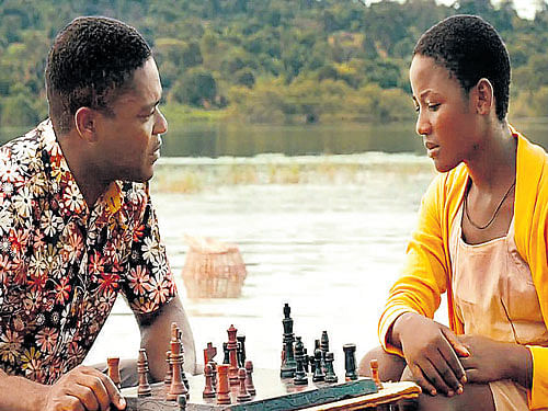 David Oyelowo and Madina Nalwanga in a scene from the film.