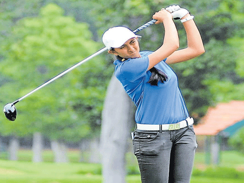 Aditi, as usual, attacked the par-fives and picked birdies on three of the four. She missed a short putt on the fourth. Her fourth birdie came on the par-4 17th. DH File photo.