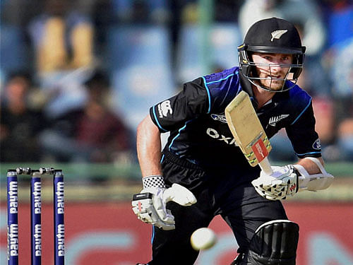 New Zealand's batsman Kane Williamson plays a shot during 2nd ODI match against India in New Delhi on Thursday. PTI Photo