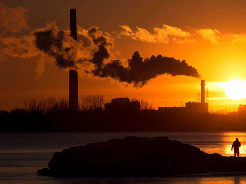 Globally averaged concentrations of carbon dioxide, the main man-made greenhouse gas, reached 400.0 parts per million (ppm) in the atmosphere for the first time on record and were 44 percent above levels before the Industrial Revolution, it said. PTI file photo