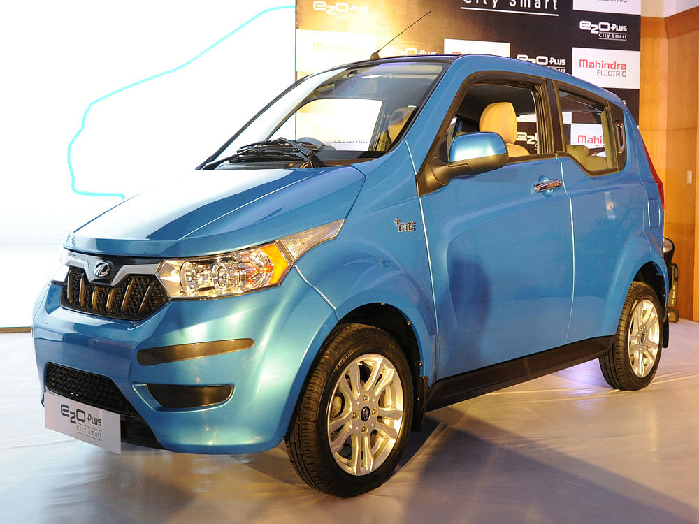 On a full charge, the Mahindra e2oPlus can travel for up to 140 km and can achieve a top-speed of 85kmph, a top  company official said here. DH Photo