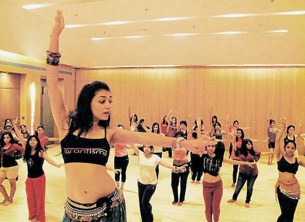 making waves Deepthi Shetty conducting a belly dancing session.