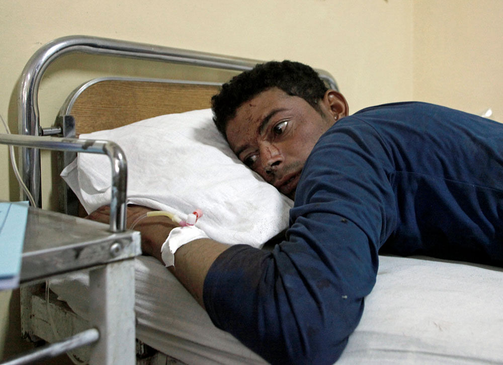 A cadet recuperating at a hospital in Quetta, Pakistan, on  Tuesday. REUTERS
