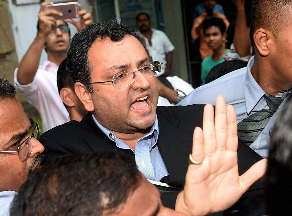 Cyrus Mistry, ousted  chairman of Tata Sons, leaves Bombay House in Mumbai on Wednesday. PTI