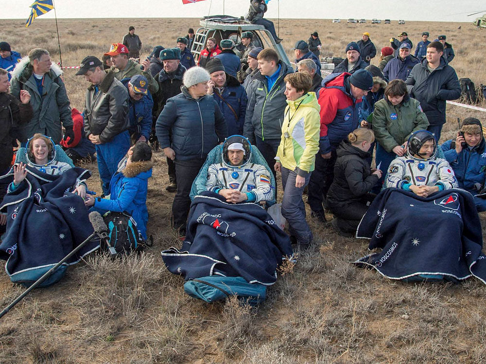 Three astronauts landed safely in Kazakhstan today following a 115-day mission aboard the the International Space Station, including US astronaut Kate Rubins, the first person to sequence DNA in space. Reuters