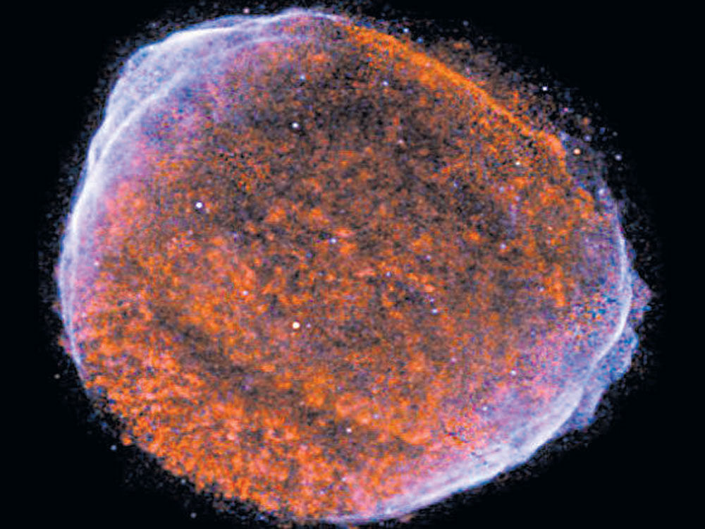 The remnant of a supernova of 1006 AD.  photo courtesy: Chandra Observatory