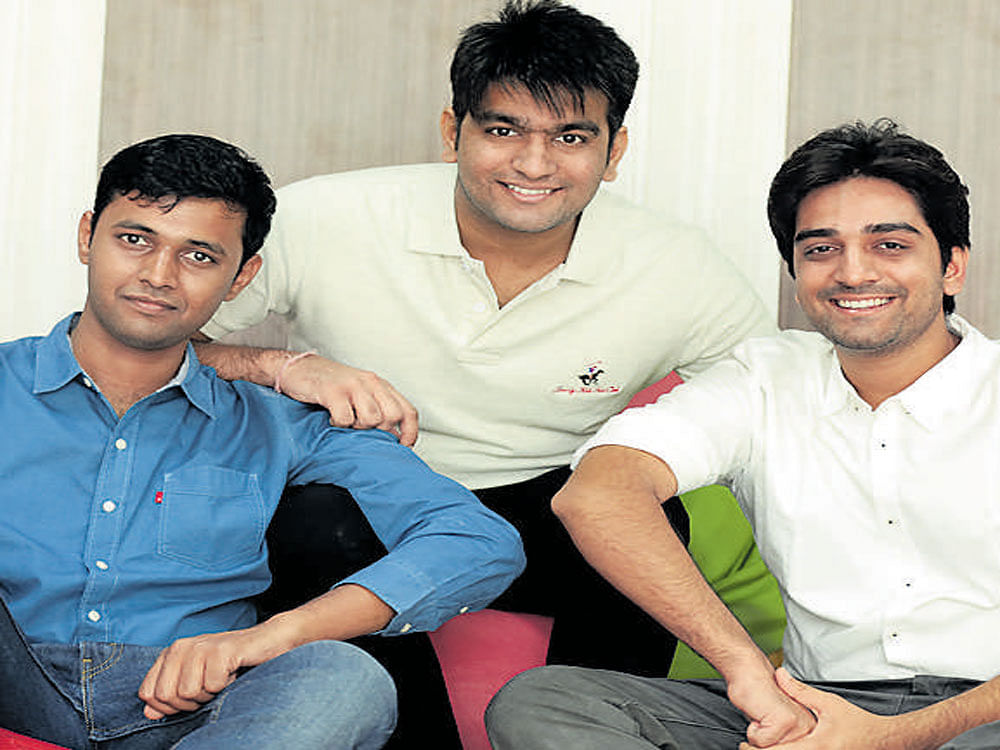 (From left) Pawan Gupta, Nipun Goyal and Mudit Vijayvergiya