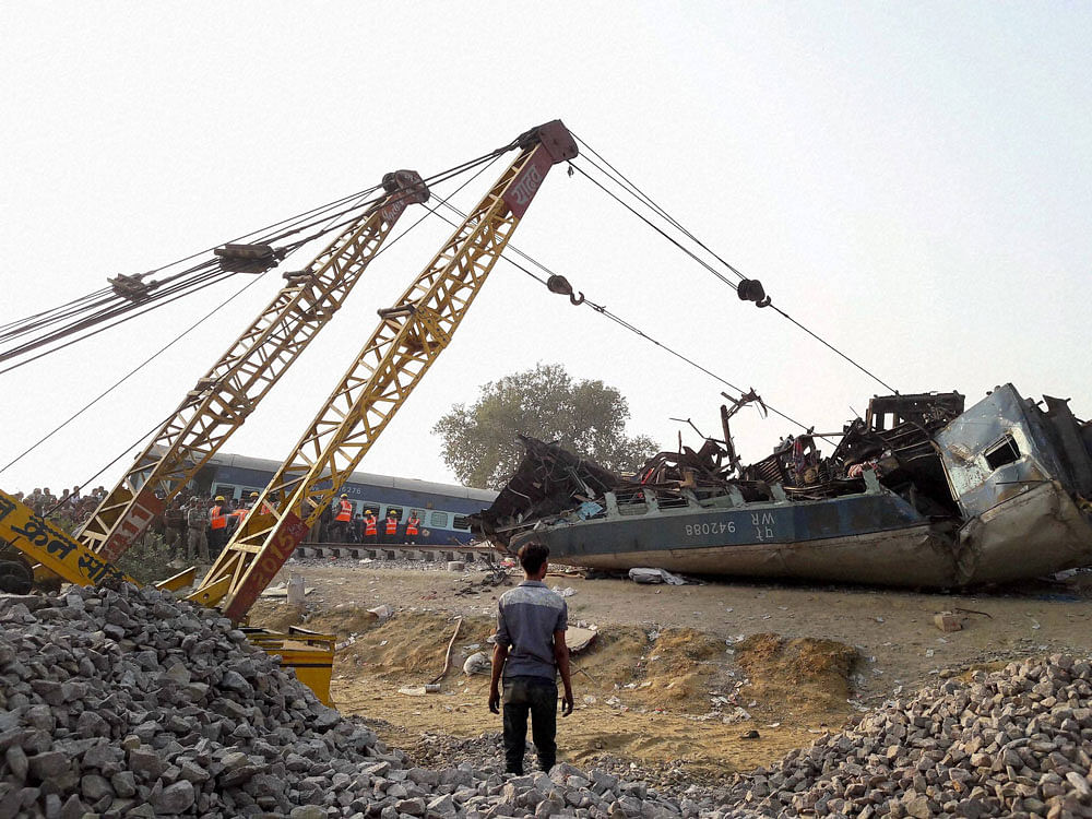 All the 14 derailed coaches of the Patna-bound train 19321 have been removed from the tracks. PTI Photo