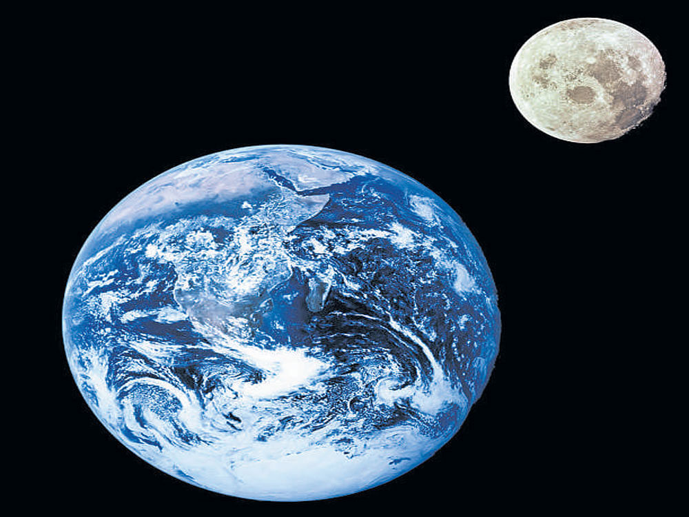 NEAR At its birth, the moon was quite close to Earth, probably within 20,000 miles.