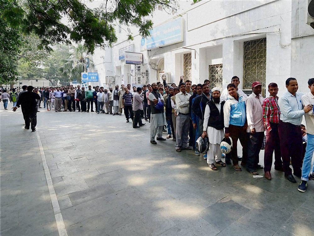 Ramnath Kushwaha, a resident of Gulriha village, was caught in a stampede outside the State Bank of India branch yesterday. PTI File Photo for representation.