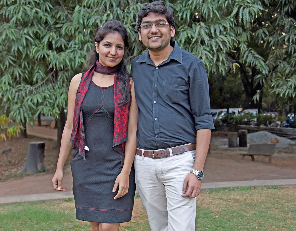 At ease: Lavina and Krishna Agarwal at Cubbon Park.  DH PHOTO BY B H SHIVAKUMAR