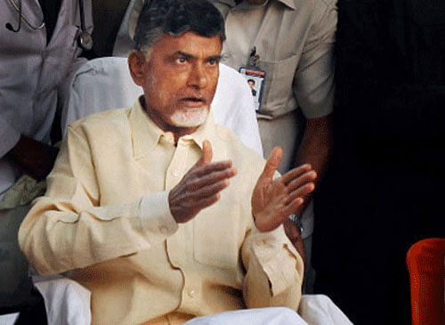 A day after Chief Minister N Chandrababu Naidu moved into his office chamber in the Government Transitional Headquarters (GTH) at Velagapudi, the Cabinet meeting was held here for the first time this afternoon, marking a new beginning in government administration in the state. PTI File Photo.