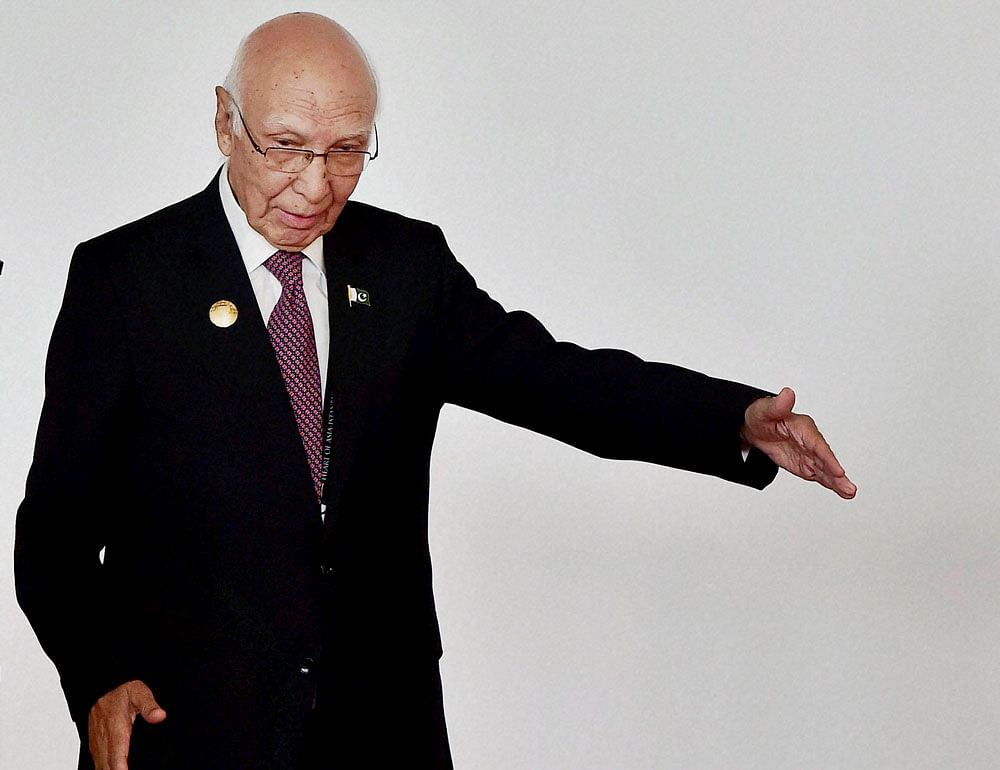 Pakistan Prime Minister's Advisor on Foreign Affairs Sartaj Aziz at the inauguration of the 6th Heart of Asia Conference in Amritsar on Sunday. PTI Photo