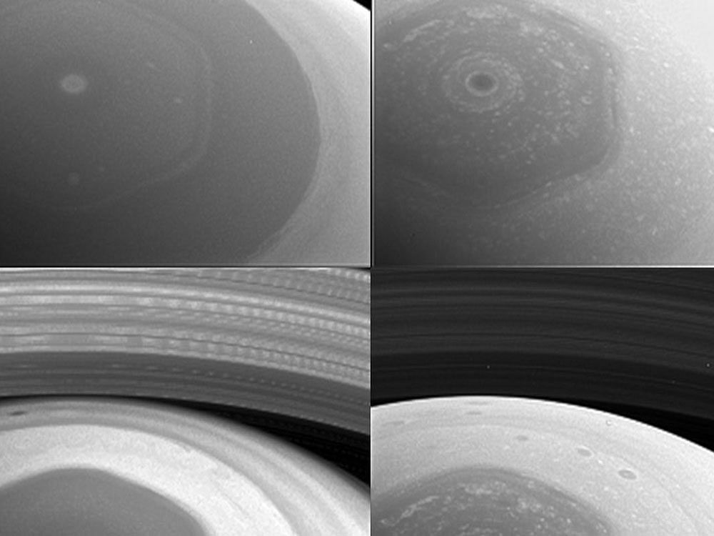 Cassini's imaging cameras acquired these latest views on December 2 and 3, about two days before the first ring-grazing approach to the planet, it said. Photo credit: NASA