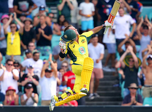 The Australian vice-captain was run out on the last ball of the innings for 156 off 128 balls -- more than half of his team's 264 for eight total -- with 13 fours and four sixes. Reuters FIle photo