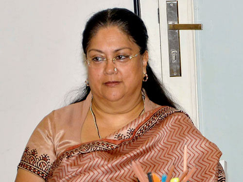 Vasundhara, who dropped two ministers from her Cabinet, however, tried to maintain a caste equation in her council of ministers. PTI File Photo.