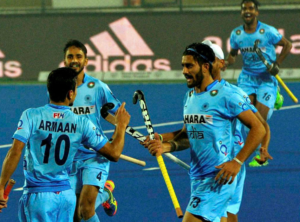 tough task: The Indian forwards will have to be razor sharp if the hosts are to get past Spain in the quarterfinals of the Junior World Cup hockey on Thursday. PTI Photo