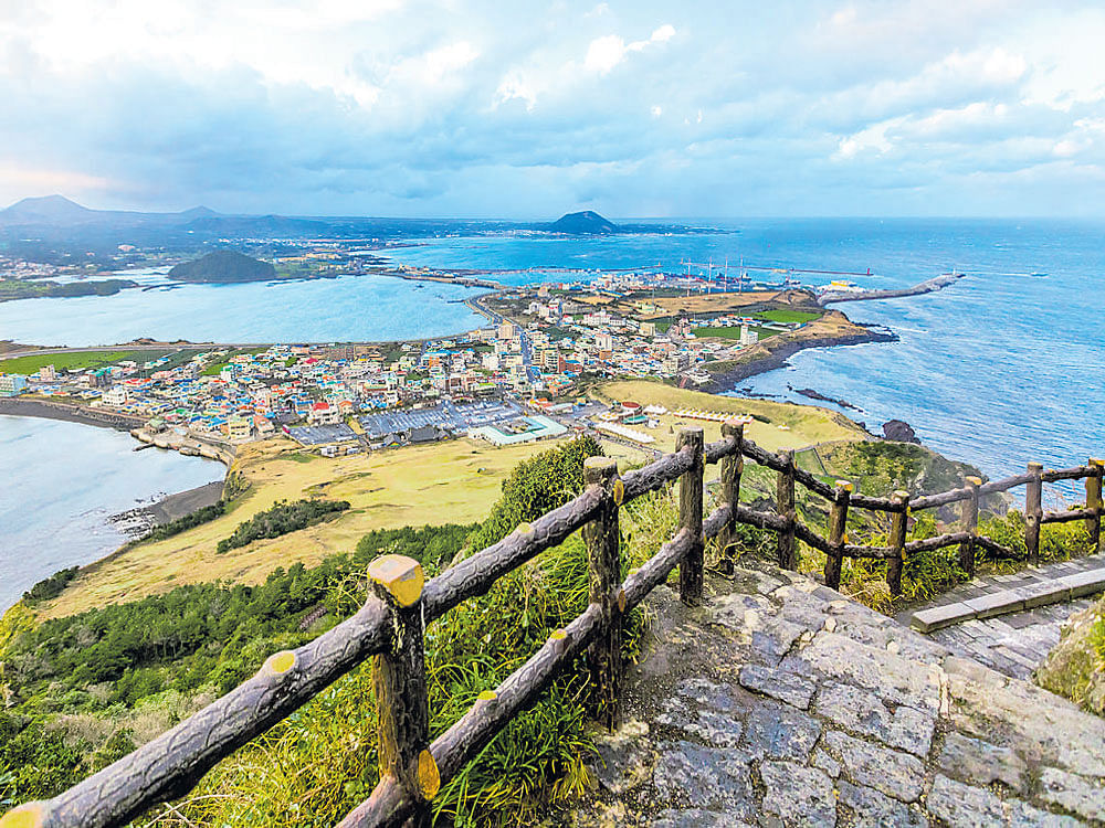 Majestic View from the Seongsan Ilchulbong mountain in Jeju Island, South Korea. Photo by author