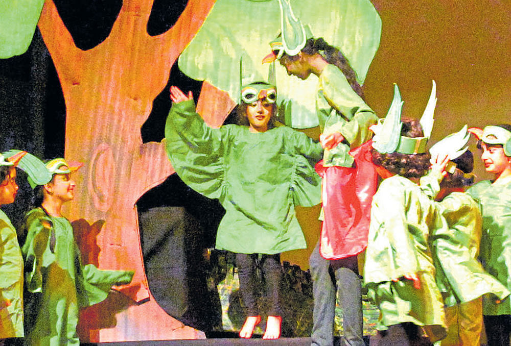 experiential Kids perform a play at the end of a camp organised by Sanchari Theatre;