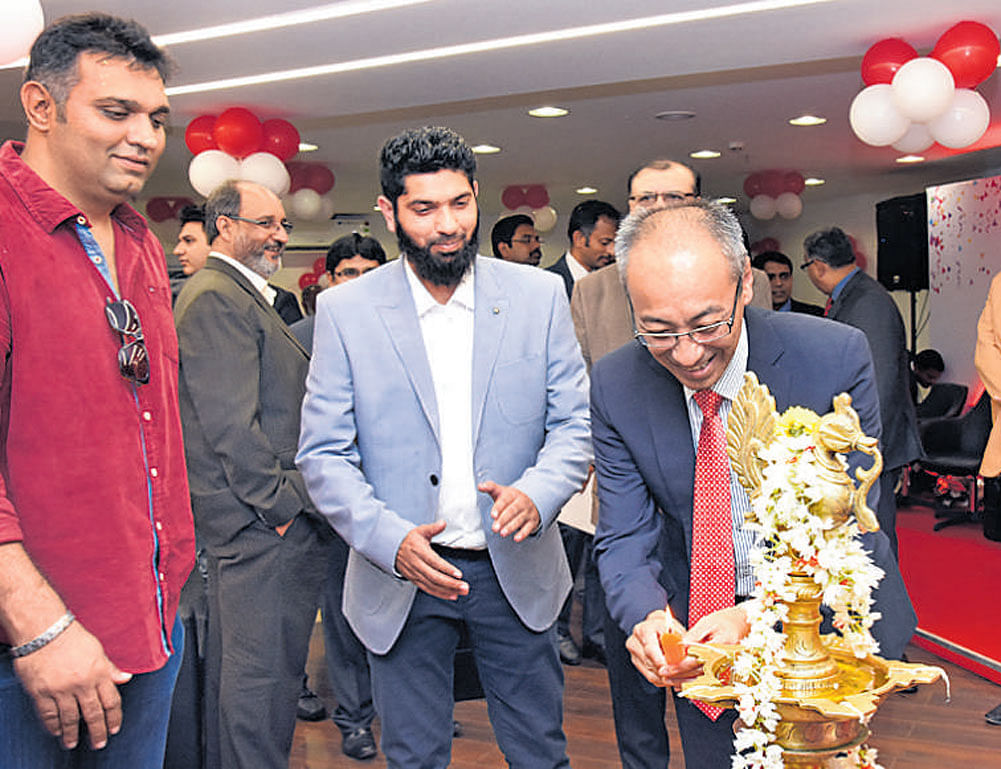 Honda Cars India President and CEO Yoichiro Ueno inaugurating the new Saphire Honda showroom in Bengaluru recently.