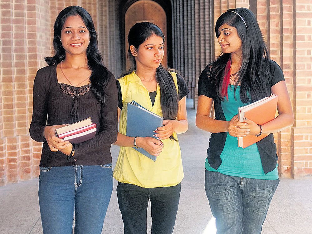 From the next month, the students will have to wear salwar, kurta and a jacket.  File photo