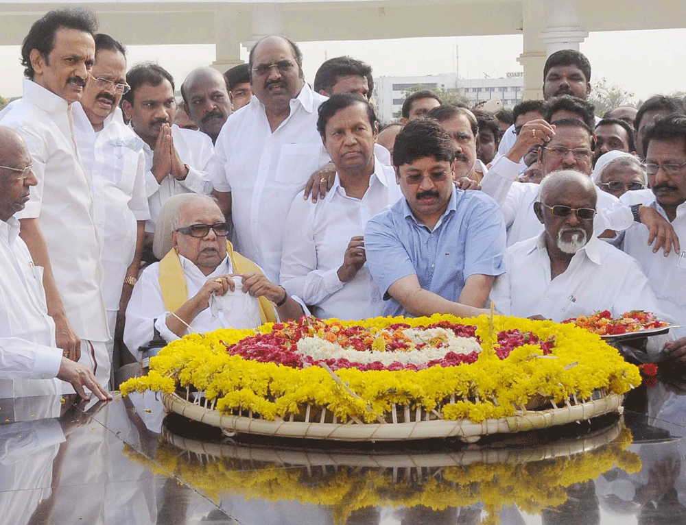 In January 2014 in Tamil Nadu, when DMK chief M Karunanidhi wanted to declare his son M K Stalin as his political heir, elder son M K Alagiri decided to rebel openly against his father. PTI file photo