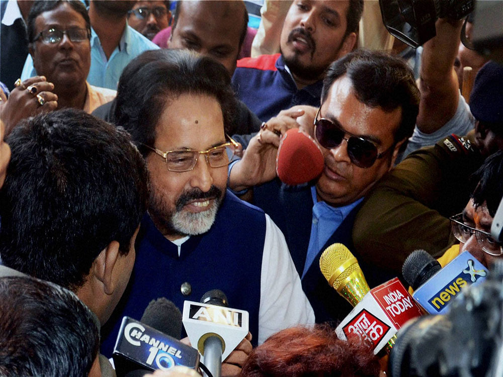 TMC MP Sudip Bandopadhyay arrives to appear before CBI in connection with Rose Valley chit fund scam at Salt lake office in Kolkata on Tuesday. PTI Photo