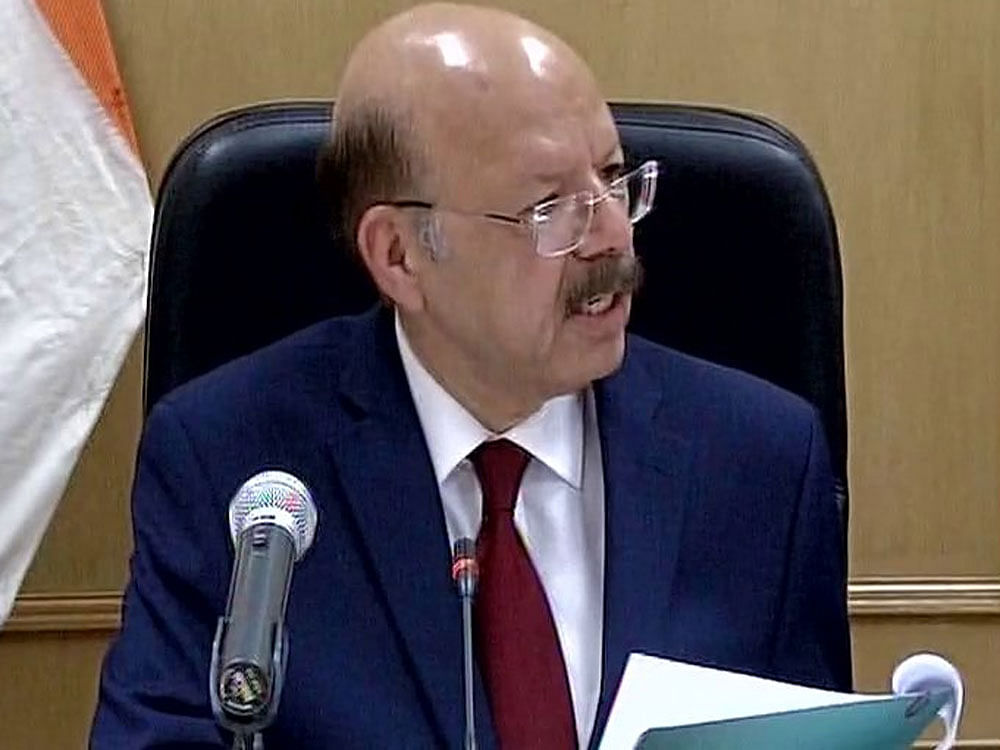 Chief Election Commissioner Nasim Zaidi on Wednesday said that the candidates seeking to contest the Assembly elections would have to file an additional affidavit and a No Demand certificate along with his or her nomination papers. ANI Photo