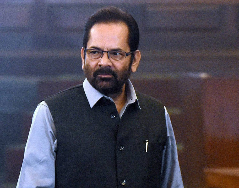 Union Minister of State for Minority Affairs Mukhtar Abbas Naqvi reiterated that the BJP is for inclusive growth and asserted the country will be governed based on law, Constitution and not danda (baton). PTI file photo
