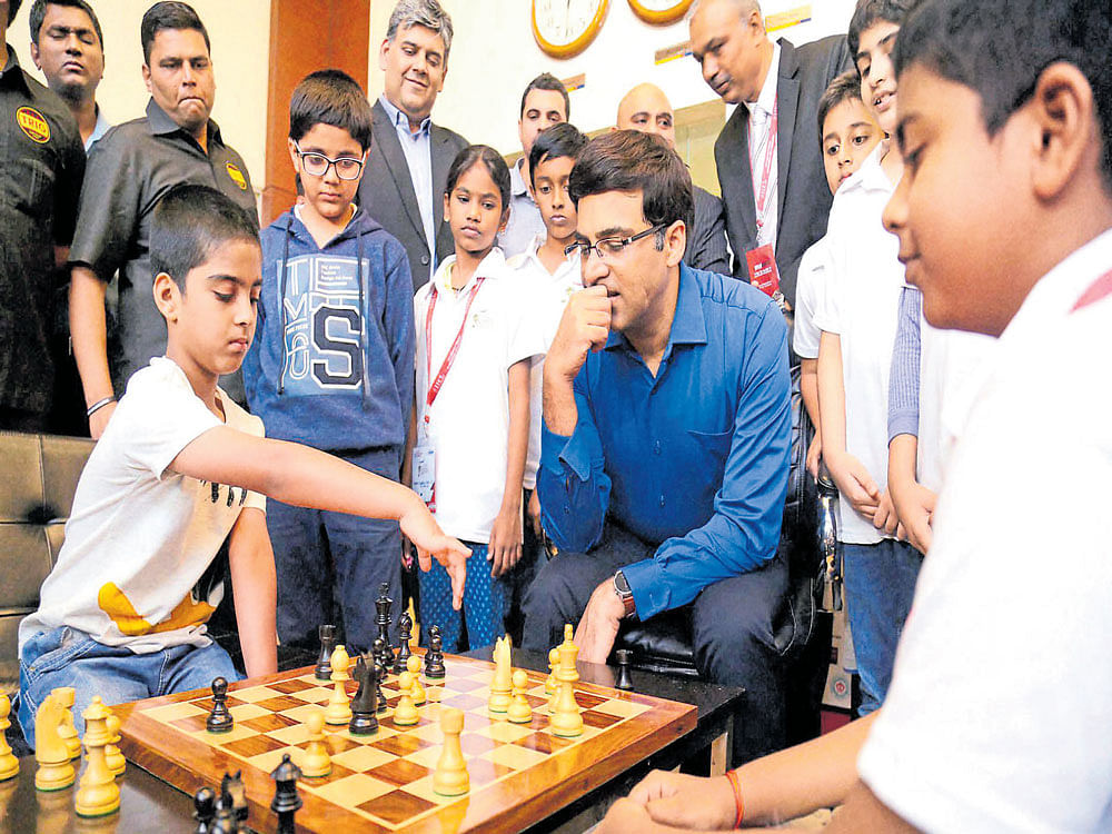 maestro keeps tab:&#8200;Legend Viswanathan Anand feels India has enough talent in chess to keep country's flag flying. pti