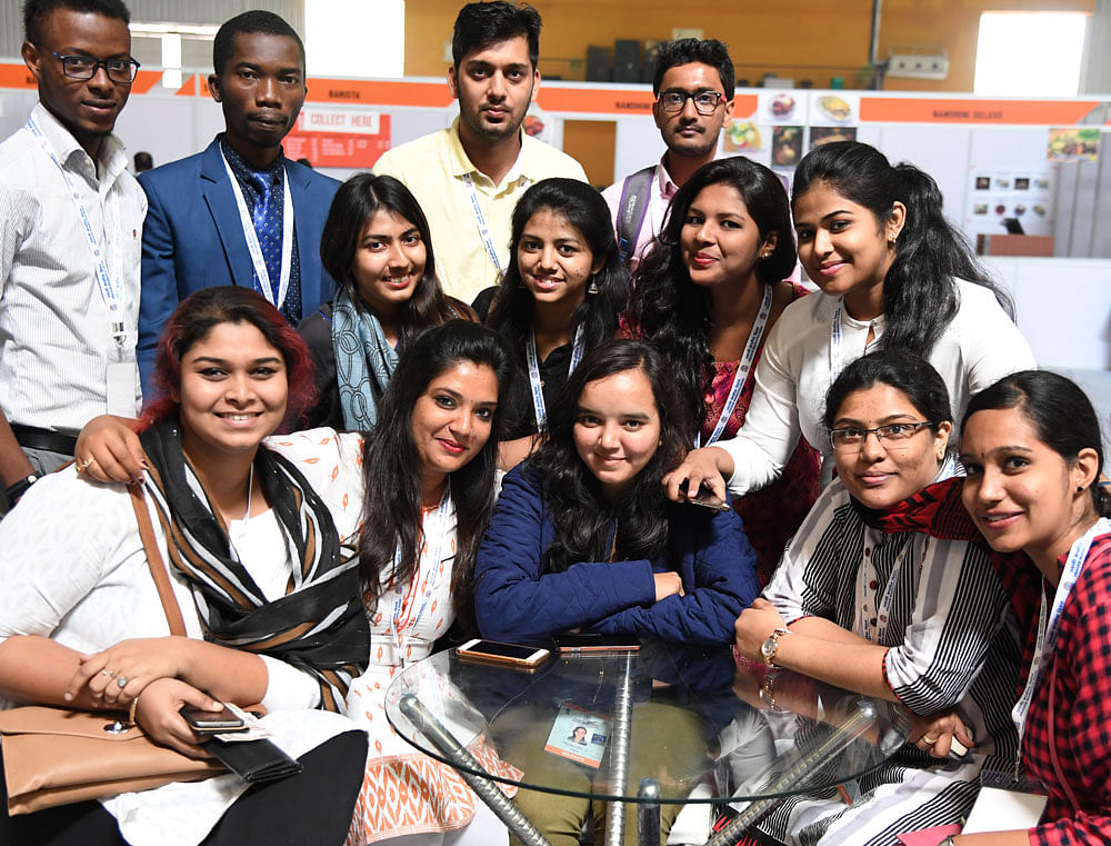Jain university students at the Youth Pravasi Bharatiya  Divas. DH Photo