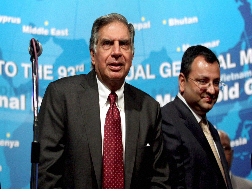 Ratan Tata and Cyrus Mistry. PTI File Photo.