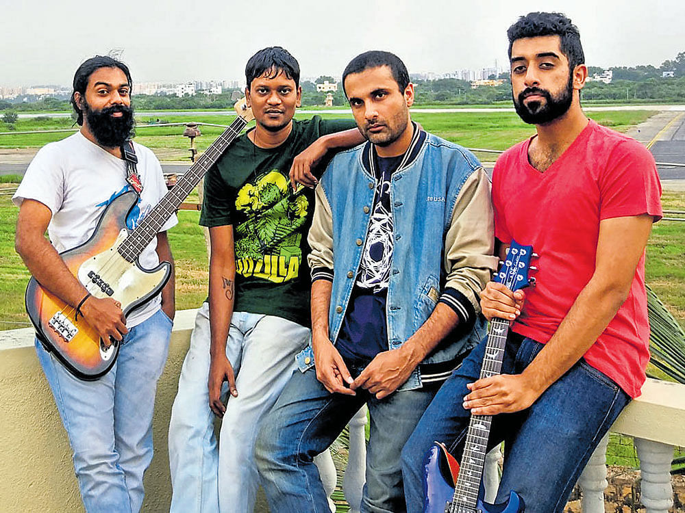 (From left) Ravi Nair, Praveen Kumar, Vats Iyengar and Paraj Kumar Singh of 'Rainburn'.