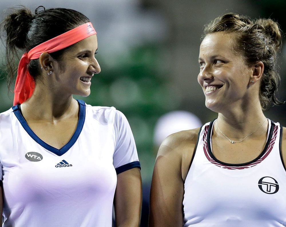 Sania and Barbora saved all five breakpoints in the semifinal match and broke the rivals twice in each set. image courtesy: twitter