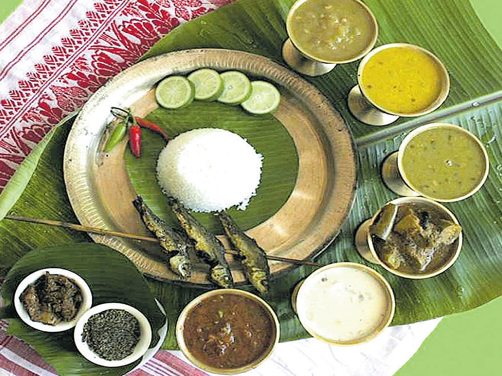 traditional The 'bhog' platter.
