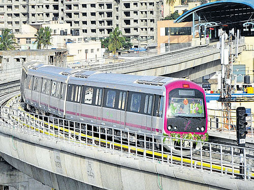 The government had not decided whether the Metro link to the airport would be implemented under Phase II or III. DH File Photo.