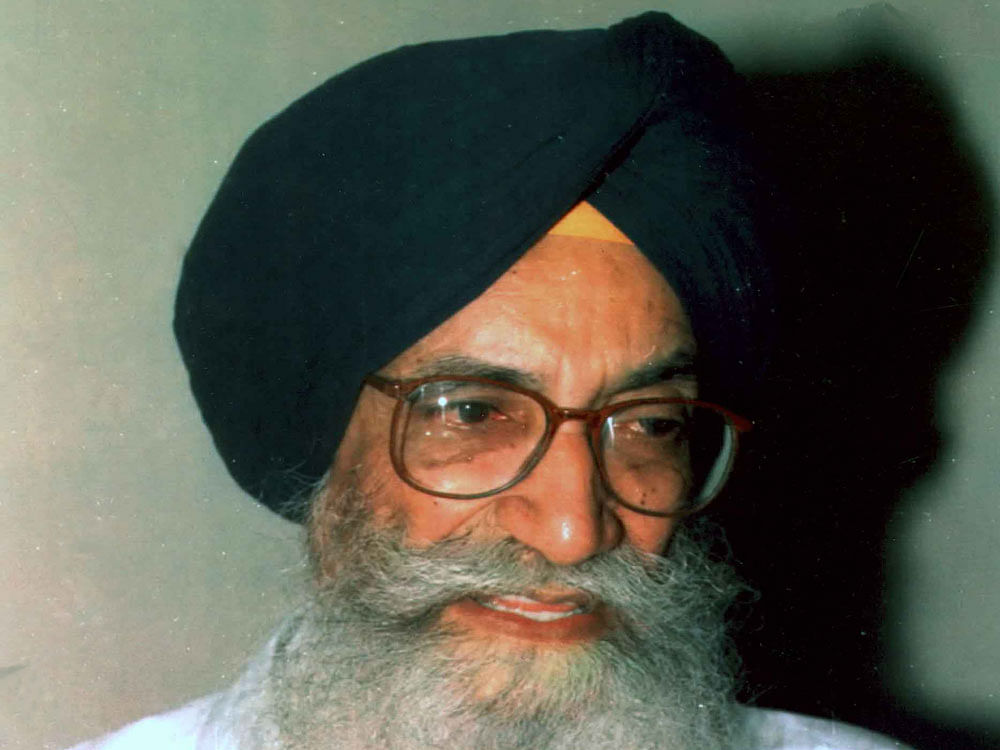 Former Punjab Chief Minister Surjit Singh Barnala. DH file photo