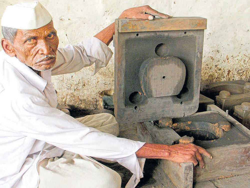in demand A potter in Koppal district with a mud stove