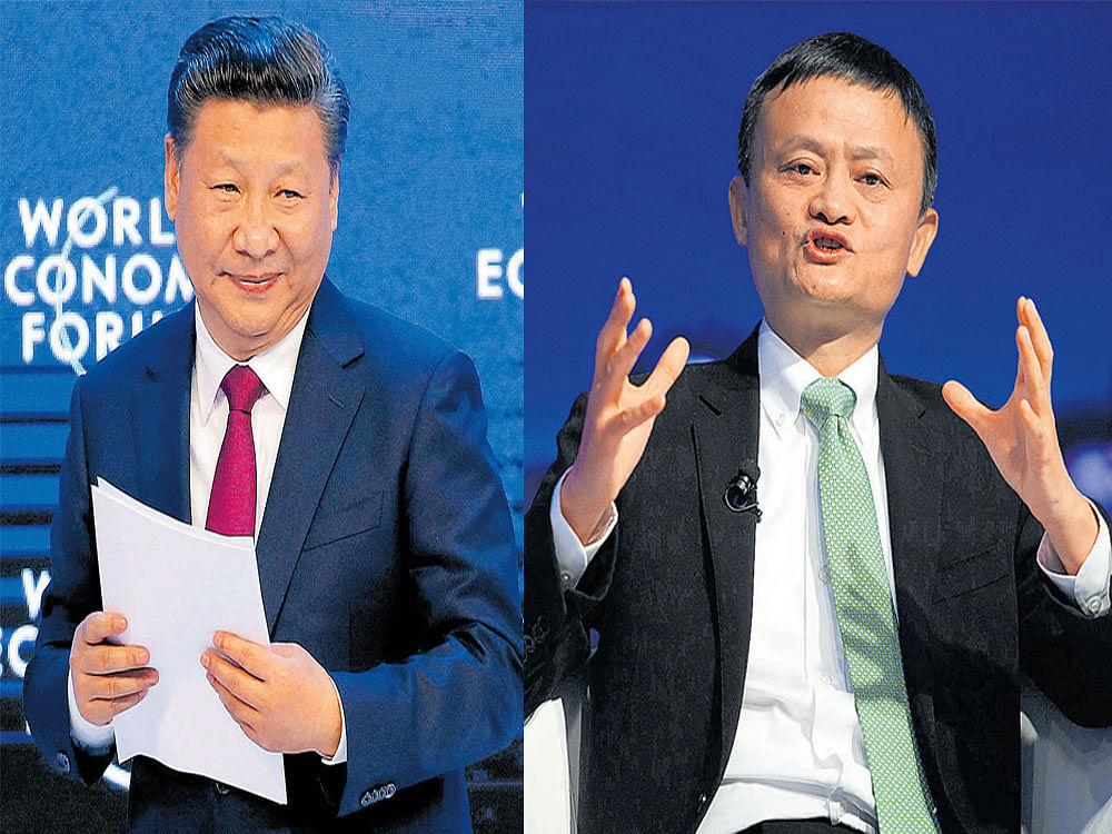 making a point: When Chinese President Xi Jinping (L) addressed the Davos forum, his message was clear: China is ready for the world stage. The country's business leaders, like Jack Ma, the founder of Alibaba (R), have echoed that sentiment. ap/afp