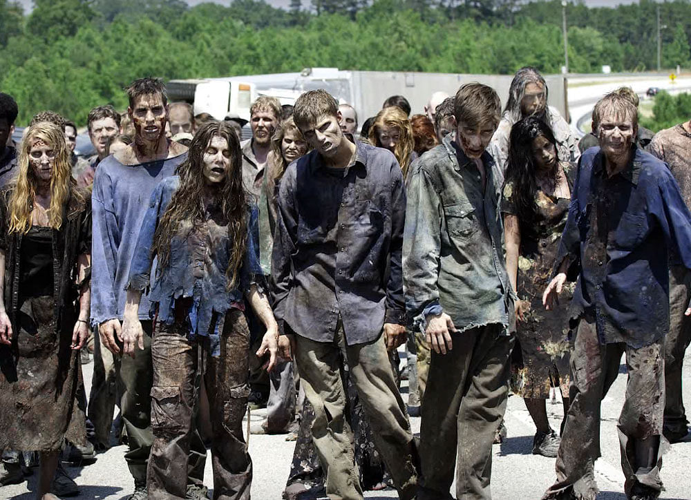 Assuming that a zombie can find one person each day, with a 90 per cent chance of infecting victims with the zombie infection, the students from University of Leicester in the UK suggest that by day one hundred there would be just 273 remaining human survivors, outnumbered a million to one by zombies. screen grab