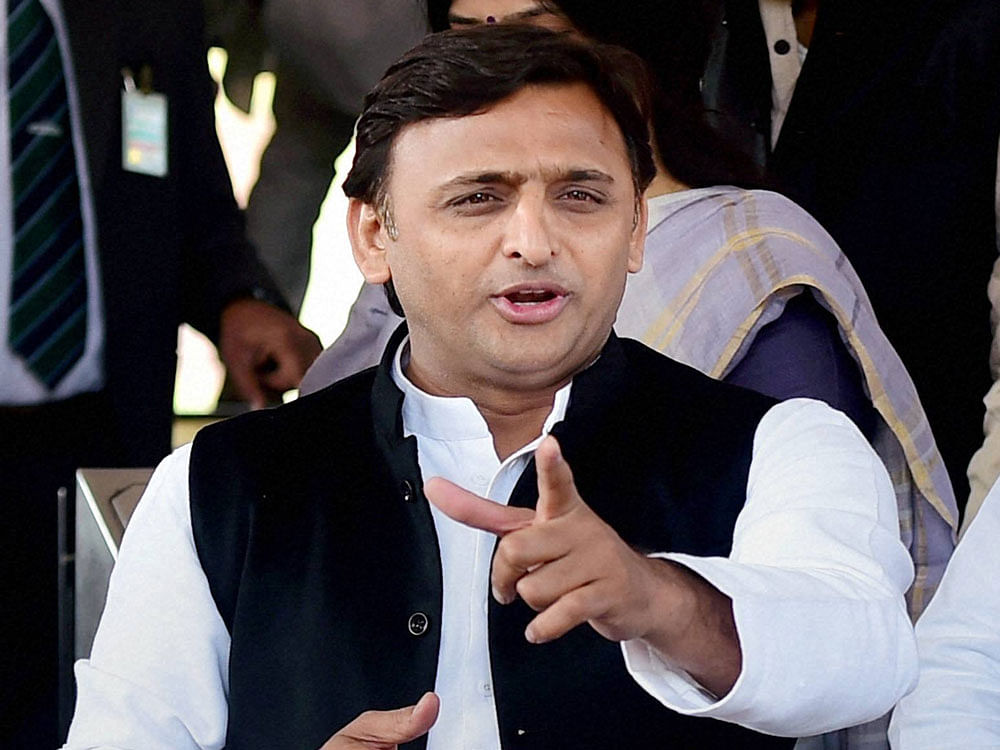 Akhilesh not only shared the stage with Prajapati, but went a step further by telling the audience that he (Gayatri) would not only win his seat, but ensure victory of other SP candidates in the adjoining areas. PTI File Photo.