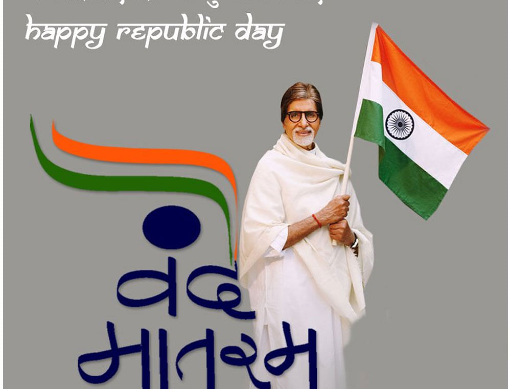 Bollywood celebrities including Amitabh Bachchan, Aamir Khan and Javed Akhtar slauted the country and wished their fans on the 68th Republic Day. image courtesy: facebook